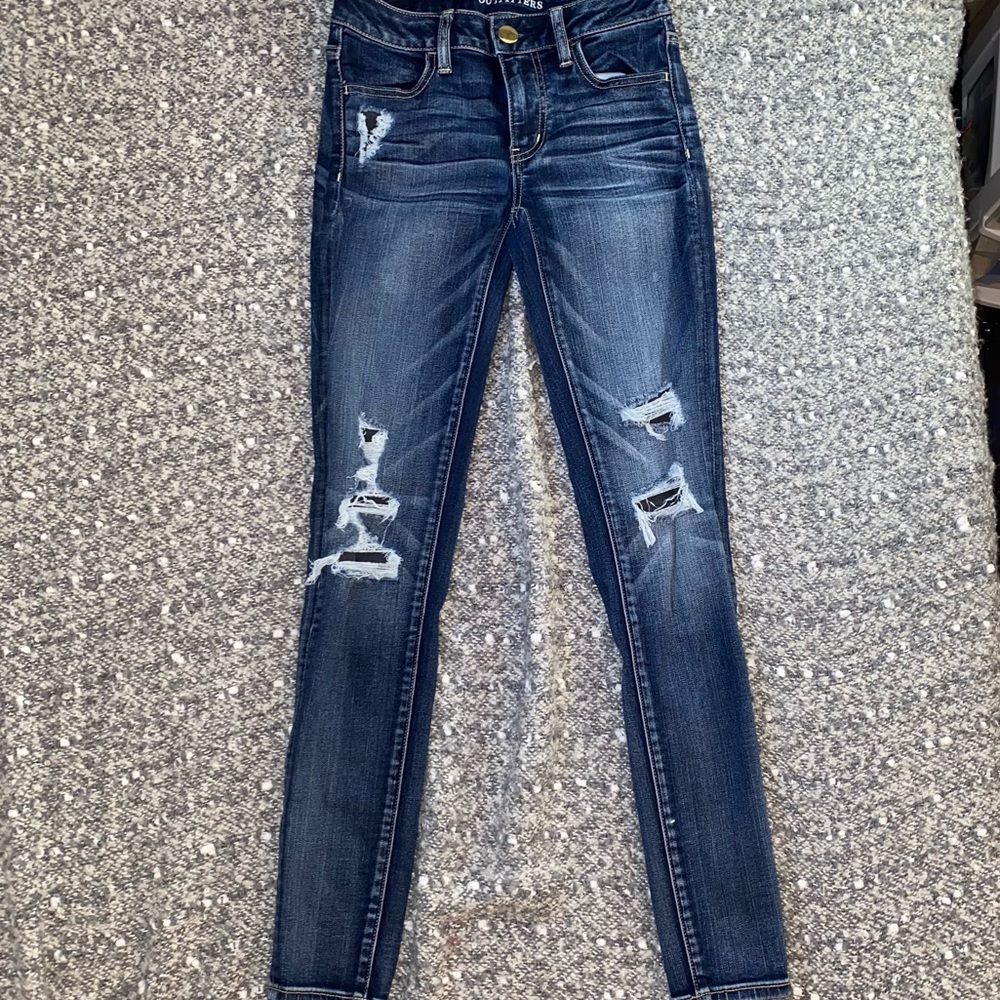 American Eagle Super Stretch Blue Jeggings 0